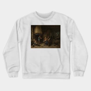 Farmers' Company Indoors by Adriaen van Ostade Crewneck Sweatshirt